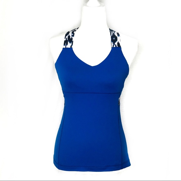 lululemon athletica Tops - Lululemon Blue Ikat Push Your Limits Tank